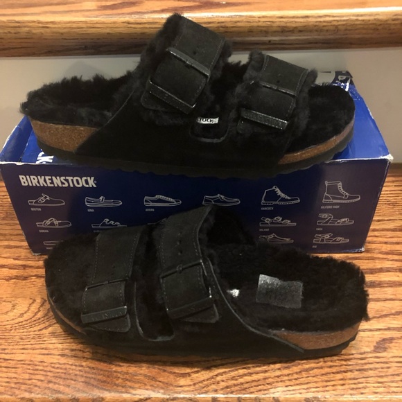 Birkenstock Shoes - Birkenstock Arizona Fur Black Size 7 Narrow new